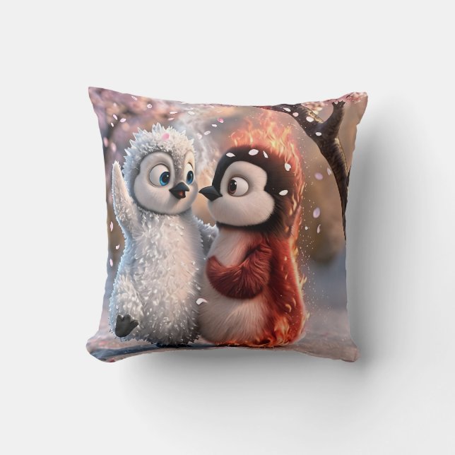 Coussin pingouin confortable Amber & Frosty (Recto)