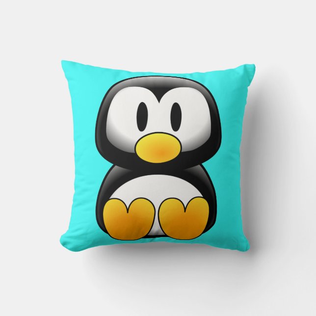 Coussin Pingouin de dessin pour bébé mignon (Recto)