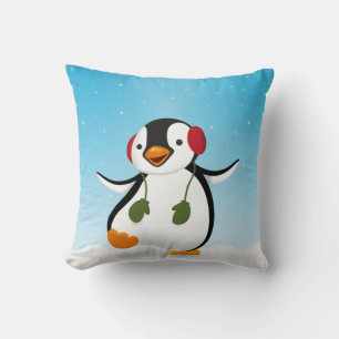 Coussin Pingouin d'hiver mignon