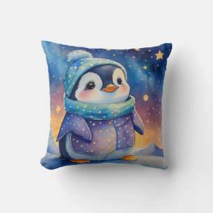 Coussin Pingouin mignon, cadeau pour les amateurs de pingo