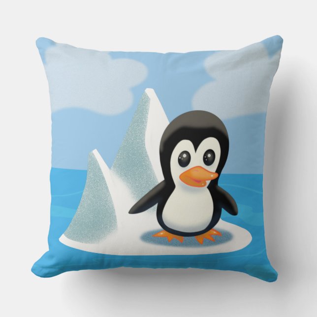 Coussin Pingouin sur un iceberg (Recto)