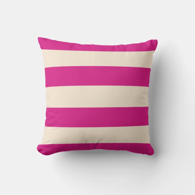 Coussin Pink and Antique White Stripes (Recto)