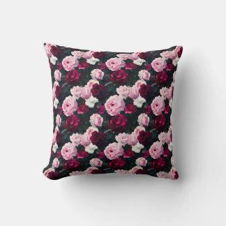 Coussin Pink and Red Painted Roses