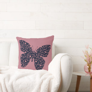 Coussin Pink and Violet Floral Butterfly