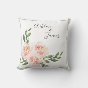 Coussin Pink Blush Romantic Noms Garder Mariage
