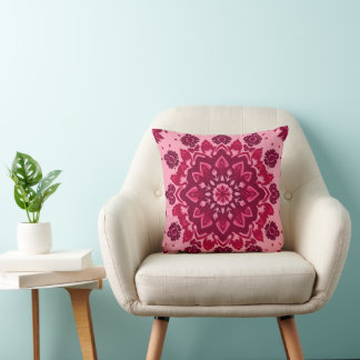 Coussin Pink Boho Chic Throw Pillow