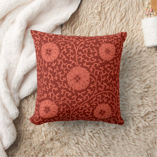 Coussin Pink & Crimson Boho Vintage motif floral