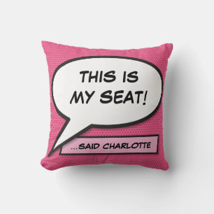 Coussin Pink drôle Discours personnalisé bulle Cool modern