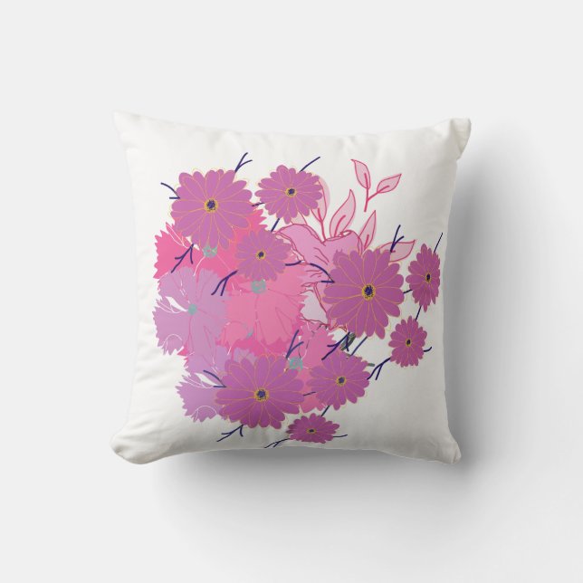 Coussin Pink Flower Couch Pillow (Recto)