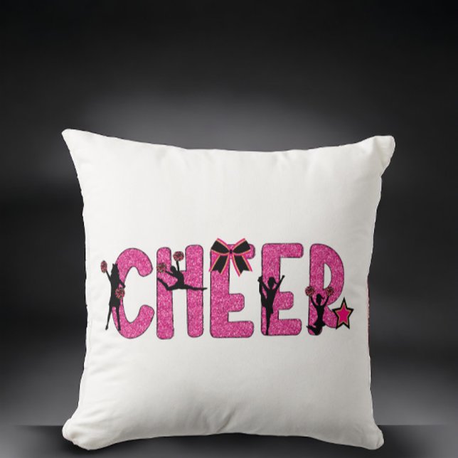 Coussin Pink Glitter Cheerleader Cheerleader Cheer (Créateur téléchargé)