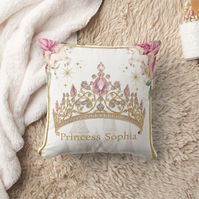 Coussin Pink Gold Fairytale Princess Crown (Couverture)