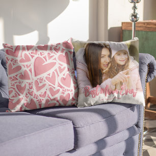 Coussin Pink Heart Meilleure Maman Jamais Photo