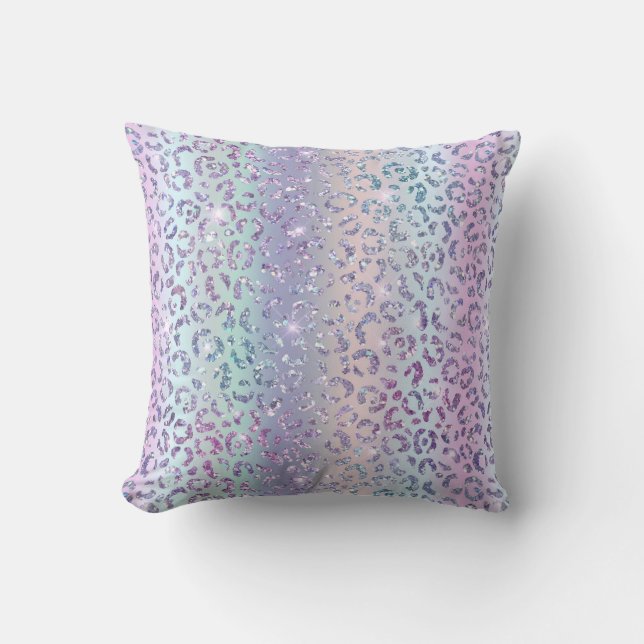 Coussin Pink Léopard Ombre Sparkle   (Recto)