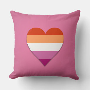 Coussin Pink lesbienne orgueil design de coeur jeter oreil