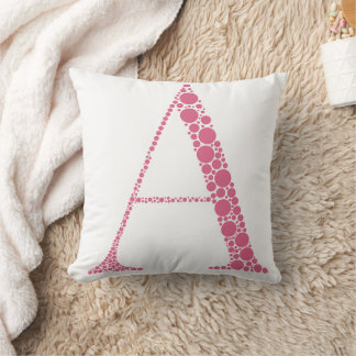 Coussin Pink Letter A Pillow – Minimal Monogram Home