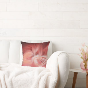 Coussin Pink Lotus Elégant Moderne Abstrait Motif clair