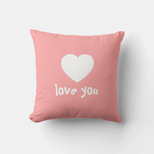 Coussin Pink Love Valentine Heart Holiday Throw Pillow