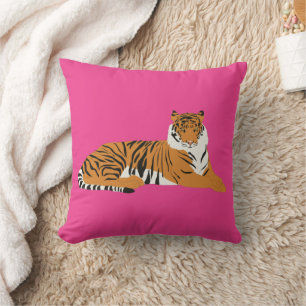 Coussin Pink Orange Safari animal de tigre