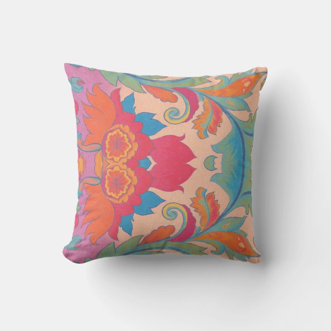 Coussin Pink & Orange Throw Pillow (Recto)