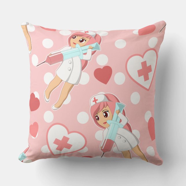 Coussin Pink Pastel Decora Menhera Kei Kawaii Nurse (Recto)