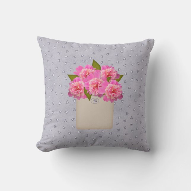 Coussin Pink Peonies (Recto)
