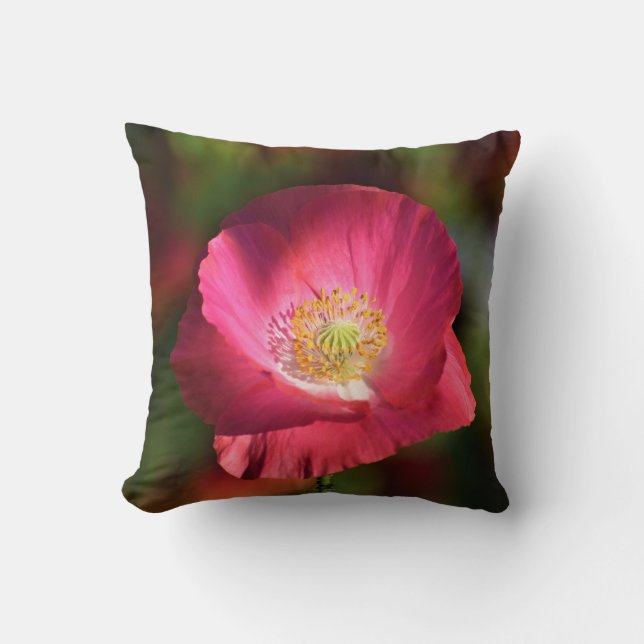 Coussin Pink poppy in the Sunshine Photographe (Recto)