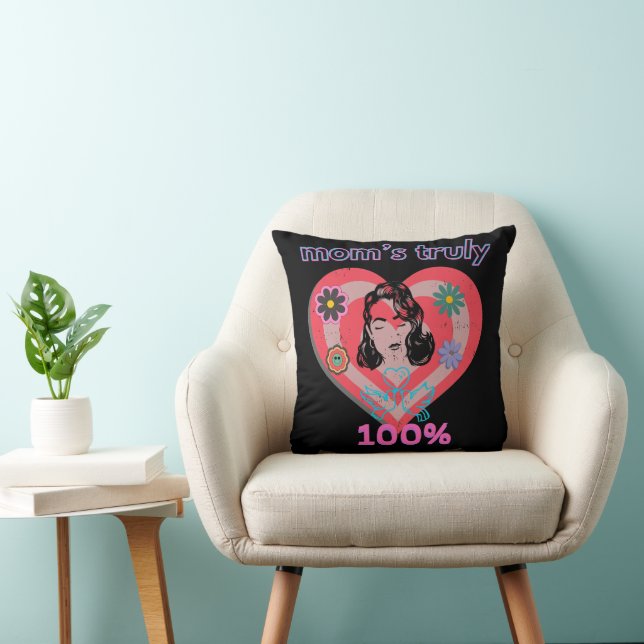 Coussin Pink Retro Coeur maman maman maman maman maman mam (Chaise)