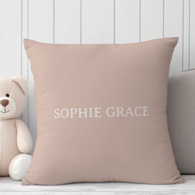 Coussin Pink Sandstone Typography Baby Shower (Créateur téléchargé)