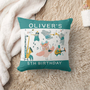 Coussin Pink Songbird avec Animal Band Anniversaire