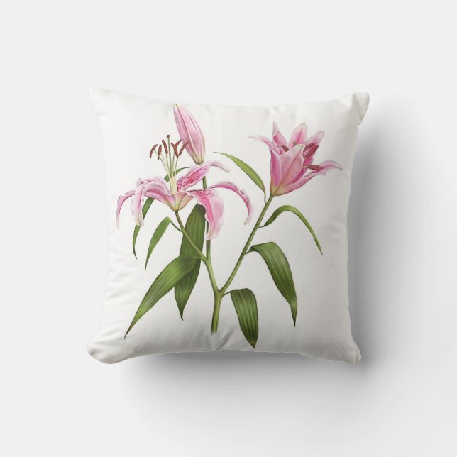 Coussin Pink Stargazer Lily (Recto)