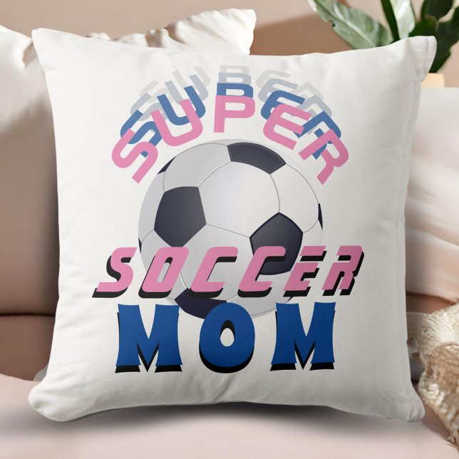 Coussin Pink Super Soccer Maman Sport Mère's Day (Créateur téléchargé)