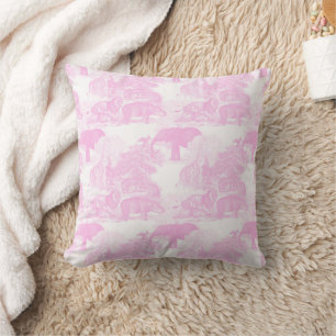 Coussin Pink Toile Animaux Chinoiserie Baby Boy Nursery