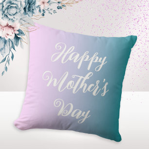 Coussin Pink Turquoise Ombre Pretty Mother's Day Custom Me