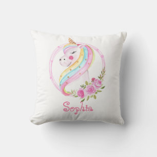 Coussin Pink Unicorn Enfants Nom Cute Nursery