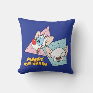 Coussin Pinky et le cerveau   Graphiques de caractères rét