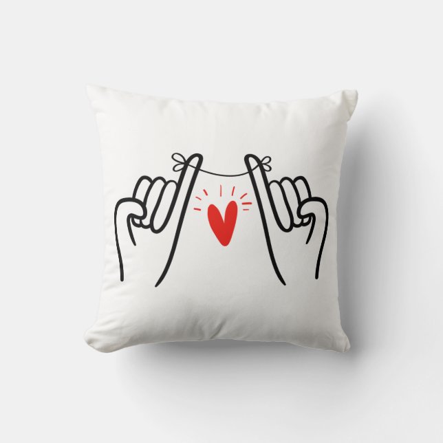 Coussin Pinky sweat line art print, Hands line art (Recto)