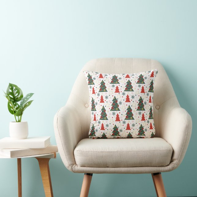 Coussin Pins étoilés de Noël (Chaise)
