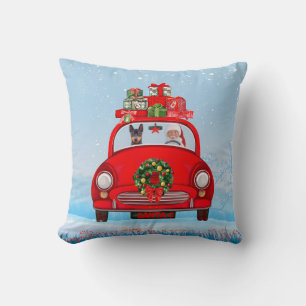 Coussin Pinscher miniature Chien Dans Voiture Avec Père No