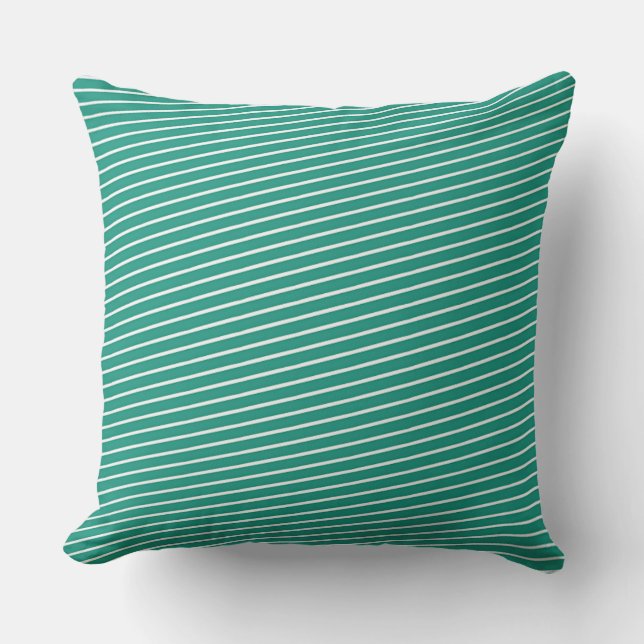 Coussin Pinstripe verte persane (Recto)