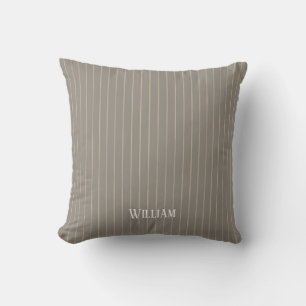 Coussin Pinstripes beiges personnalisées