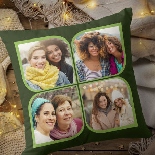 Coussin Pinwheel rétro 4 Photo Fleur Pétale Vert