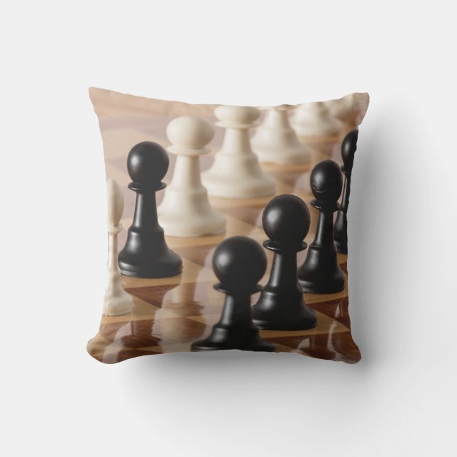Coussin Pions sur le tableau d'échecs (Recto)