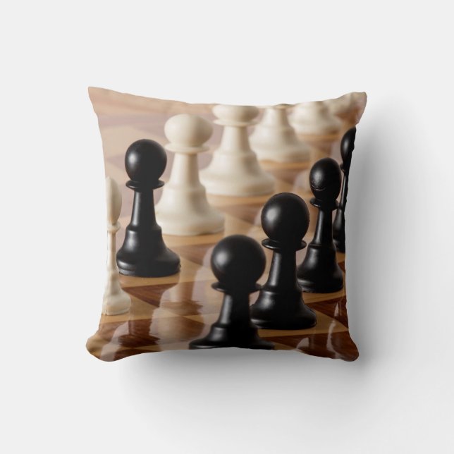 Coussin Pions sur le tableau d'échecs (Recto)