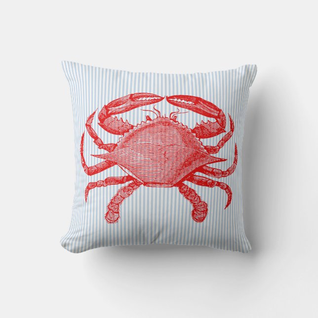 Coussin Pique-nique de crabe de fruits de mer en été (Recto)