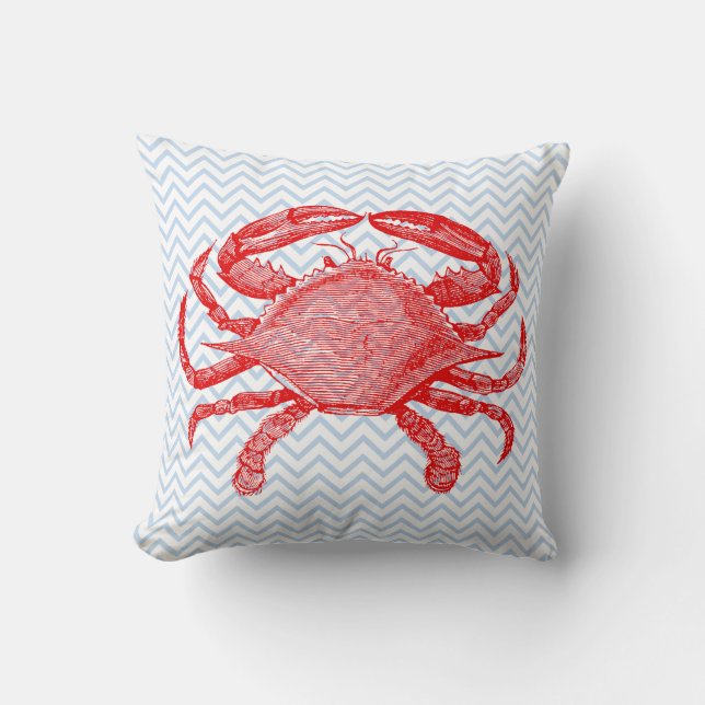 Coussin Pique-nique de crabe de fruits de mer en été (Recto)