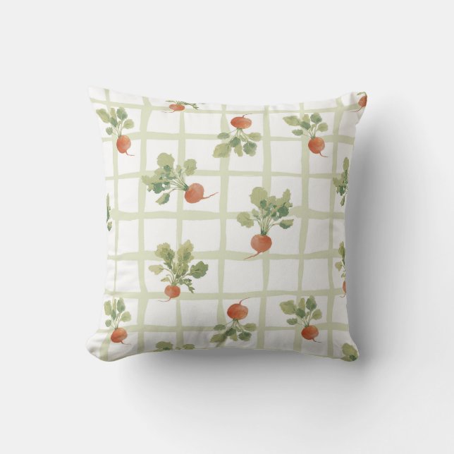 Coussin Pique-nique d'été au radis (Recto)