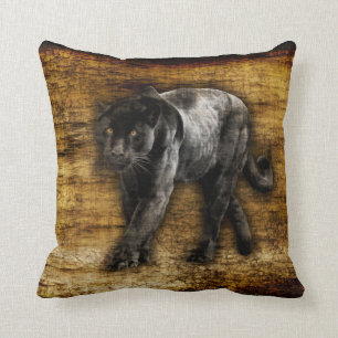 Coussin Piquer l'artisanat de Jaguar noir