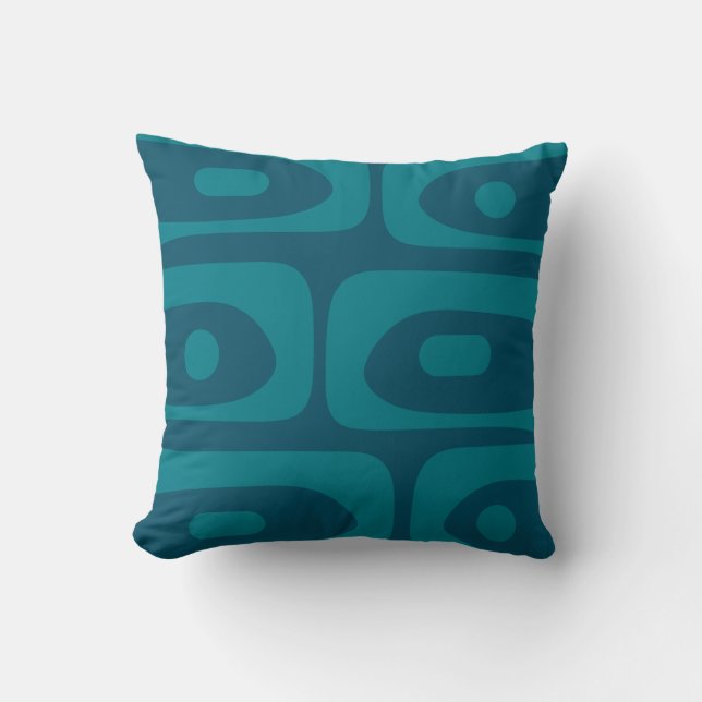 Coussin Piquet moderne du siècle Abstrait Turquoise (Recto)