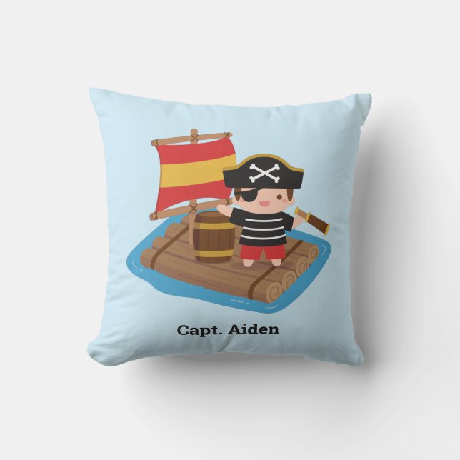 Coussin Pirate Cute Sur Arbre De Bois (Recto)