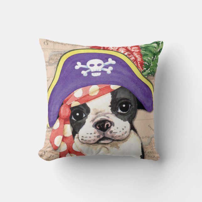 Coussin Pirate de Boston Terrier (Recto)